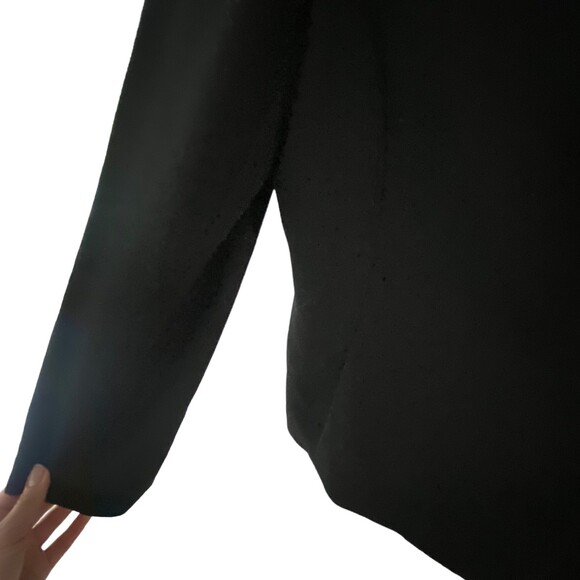 Anne Klein 3 button Shoulder Pads Jacket Blazer Suit Black Size 12 Career Wool - Picture 6 of 12